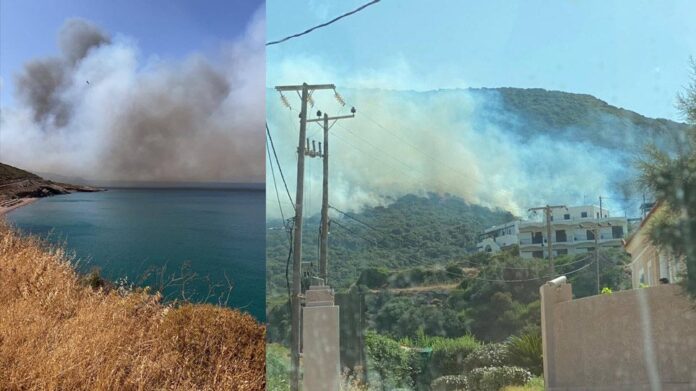 Σε ύφεση η φωτιά στα Κύθηρα