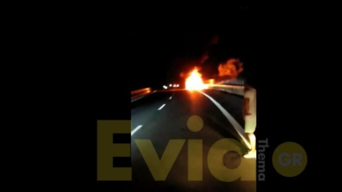 Σχηματάρι: Στις φλόγες τυλίχθηκε ΙΧ στη μέση του δρόμου – (VIDEO)