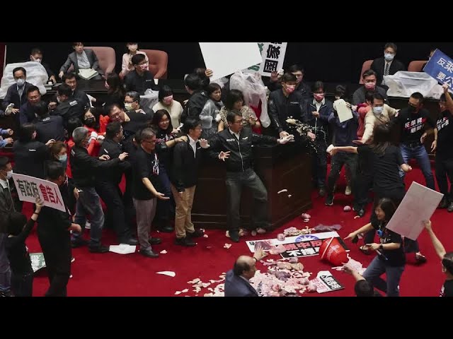 Χάος στη βουλή της Ταϊβάν με μπουνιές και… έντερα! (video)