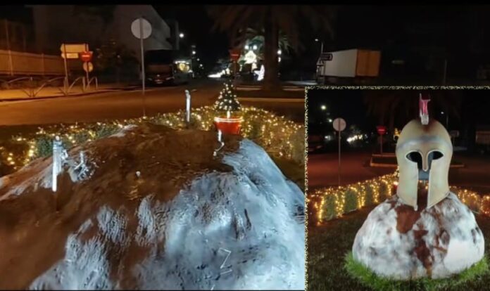 Σπάρτη: Άρπαξαν την περικεφαλαία που βρισκόταν στην είσοδο της πόλης