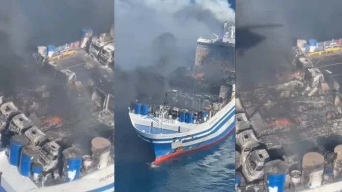 Φωτιά σε πλοίο στην Κέρκυρα: Ολονύχτια μάχη για τους 12 αγνοουμένους και την κατάσβεση της φωτιάς