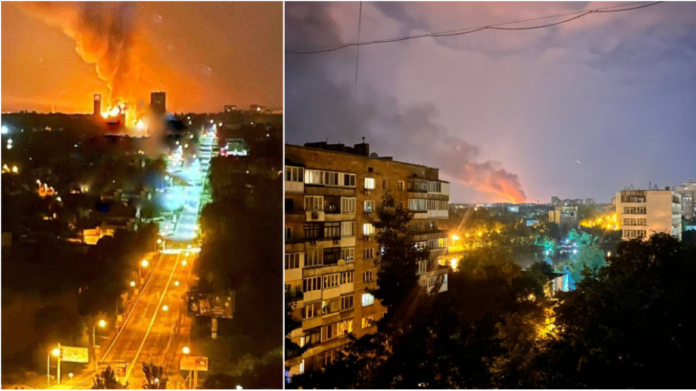 Ουκρανία: Τοξική αμμωνία εκλύεται από φλεγόμενο ζυθοποιείο στο Ντόνετσκ