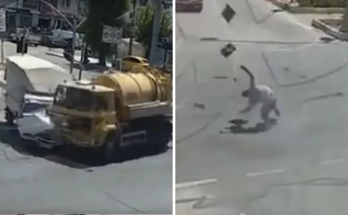 Απίστευτο τροχαίο στην Τουρκία: Φορτηγό πέφτει με μεγάλη ταχύτητα πάνω σε βαν – Ο οδηγός εκτοξεύτηκε στον αέρα-(VIDEO)