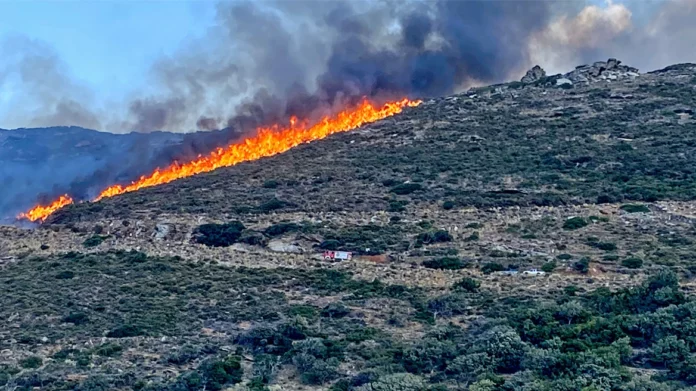 Μάχη με τις φλόγες στην Άνδρο – Η εικόνα από τα μέτωπα σε Έβρο, Ροδόπη και Πάρνηθα