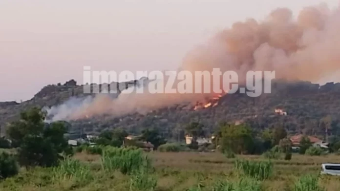 Φωτιά στη Ζάκυνθο: Μήνυμα από το 112 – «Παραμείνετε σε ετοιμότητα»