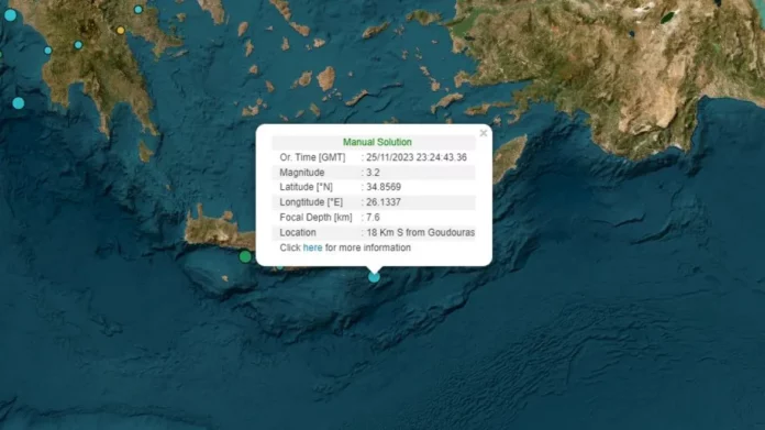 Σεισμός 3,2 Ρίχτερ στην Κρήτη