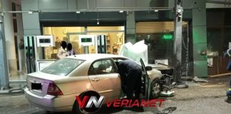 Παραλίγο τραγωδία στη Βέροια: ΙΧ “καρφώθηκε” σε αντλία βενζινάδικου και ξέσπασε φωτιά (video)