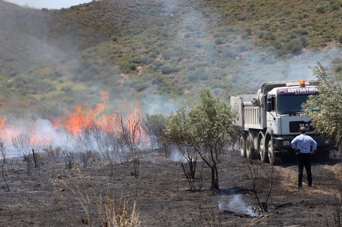 Καλύτερη η εικόνα της φωτιάς στον Άγιο Βλάσιο Βοιωτίας – Μάχη με διάσπαρτες εστίες (video)