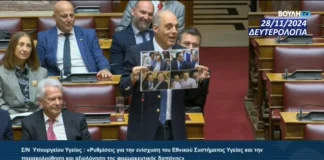 Χάος στο κοινοβούλιο όταν ο Βελόπουλος παρουσίασε… κολάζ με τον Άδωνι!