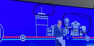 Μετρό Θεσσαλονίκης: Χωρίς την ελληνική σημαία στον Λευκό Πύργο και σταυρό στις Εκκλησιές οι μακέτες πίσω από τον Κ.Μητσοτάκη