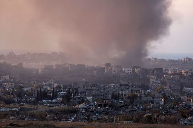 Smoke rises from Gaza, as seen from the Israeli side of the border