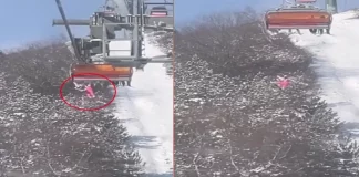 Κίνα: Η τρομακτική στιγμή με παιδί να κρέμεται από λιφτ σε χιονοδρομικό κέντρο πριν πέσει από ύψος 12 μέτρων – (VIDEO)