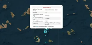 Σεισμός 3,1 Ρίχτερ ανοιχτά της Αμοργού