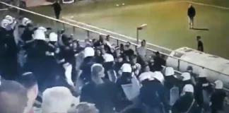Βίντεο: Επεισόδια μετά το τέλος του αγώνα Άρης Πατρών – Παναιγιάλειος, πέντε συλλήψεις