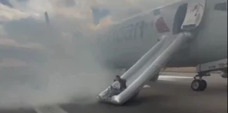 Εκκενώθηκε πριν πετάξει αεροσκάφος της American Airlines – Με τσουλήθρες έφυγαν οι επιβάτες