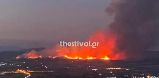 Ενισχύθηκαν οι δυνάμεις πυρόσβεσης στη φωτιά στην Άσσηρο Θεσσαλονίκης – Το μέτωπο έφθασε στην παλιά εθνική οδό