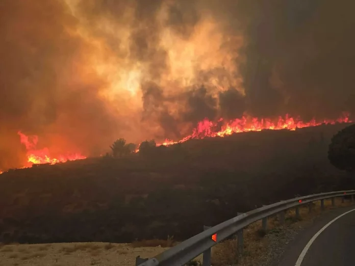 Φωτιά στην Χίο: Δεύτερο μήνυμα του 112 – Εκκενώνονται τα χωριά Λεπτόποδα και Καμπιά
