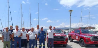 H Ελληνική Ένωση Εφοπλιστών ΣΥΝ-ΕΝΩΣΙΣ δώρησε τρία νέα πυροσβεστικά οχήματα, στην ΕΟΔ Μαγνησίας