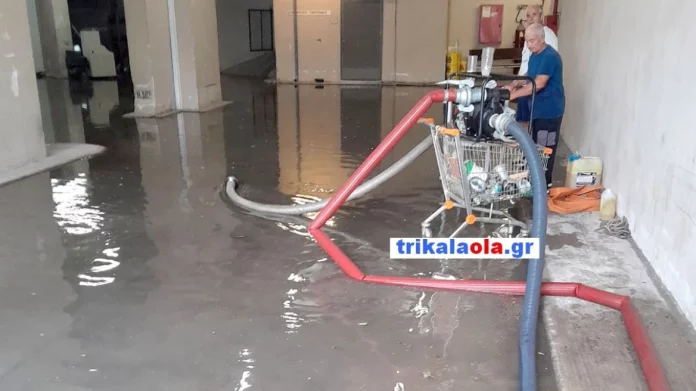 Πλημμύρισε το υπόγειο του νοσοκομείου Τρικάλων από το ξαφνικό μπουρίνι – (ΦΩΤΟ)