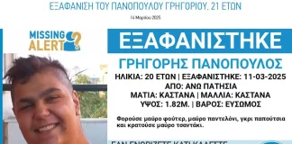 Τραγική κατάληξη για 21χρονο που είχε εξαφανιστεί τον Ιούνιο από την Αθήνα – Τον βρήκε πολίτης χωρίς τις αισθήσεις του