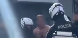 Ηράκλειο: Συνελήφθη ημίγυμνος άνδρας που προκάλεσε ζημιές σε σούπερ μάρκετ, βιτρίνες και αυτοκίνητα