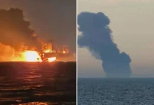 Ουκρανία: Στις φλόγες εμπορικό πλοίο μετά από ρωσική επίθεση στην περιοχή της Οδησσού – (VIDEO)