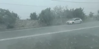 Η στιγμή που οδηγός χάνει τον έλεγχο εν μέσω βροχής και πέφτει πάνω στις μπάρες της Εθνικής Αθηνών – Λαμίας-(VIDEO)