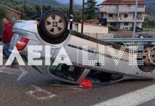 Ανεμοστρόβιλος στην Ηλεία… τούμπαρε αυτοκίνητο!