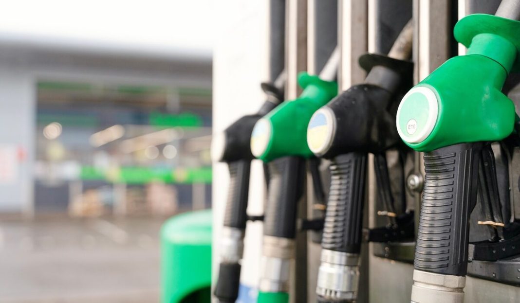 Modern,Gas,Station,With,Diesel,And,Petrol,Nozzles,,Capturing,The