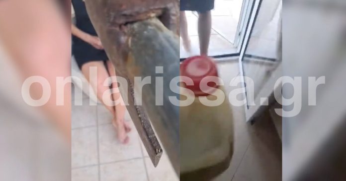 Λάρισα: Σοκαριστικό βίντεο με τον 50χρονο που κρατούσε όμηρο την πρώην σύζυγό του με τσεκούρι και μπιτόνι βενζίνης