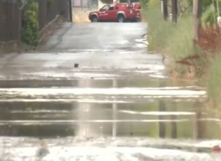 Μενίδι: Δρόμοι «ποτάμια» μετά την ισχυρή καταιγίδα