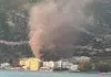 Φωτιά τώρα σε εγκαταλελειμμένο ξενοδοχείο κοντά σε σπίτια στο Λουτράκι – Δείτε βίντεο