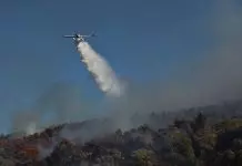 Φωτιά σε δασική έκταση στην Εύβοια, πιθανότατα προκλήθηκε μετά από πτώση κεραυνού