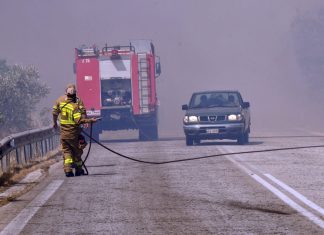 Δύο πυροσβέστες στο νοσοκομείο από τη φωτιά στη Βοιωτία