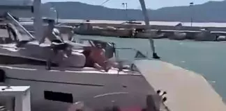 Η στιγμή που το ιστιοφόρο προσκρούει σε ελλιμενισμένα σκάφη στο λιμάνι του Καλάμου στη Λευκάδα – (VIDEO)