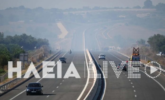Φωτιά στο Τραγανό Ηλείας: Κλειστή η Ολυμπία Οδός στο ρεύμα προς Πύργο