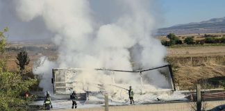 Φωτιά σε ρυμουλκούμενο φορτηγού στην Εγνατία Οδό