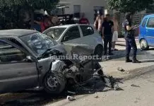Πανικός στη Λαμία από μεθυσμένο οδηγό – Χτύπησε σταθμευμένα αυτοκίνητα και κατέληξε σε μετωπική