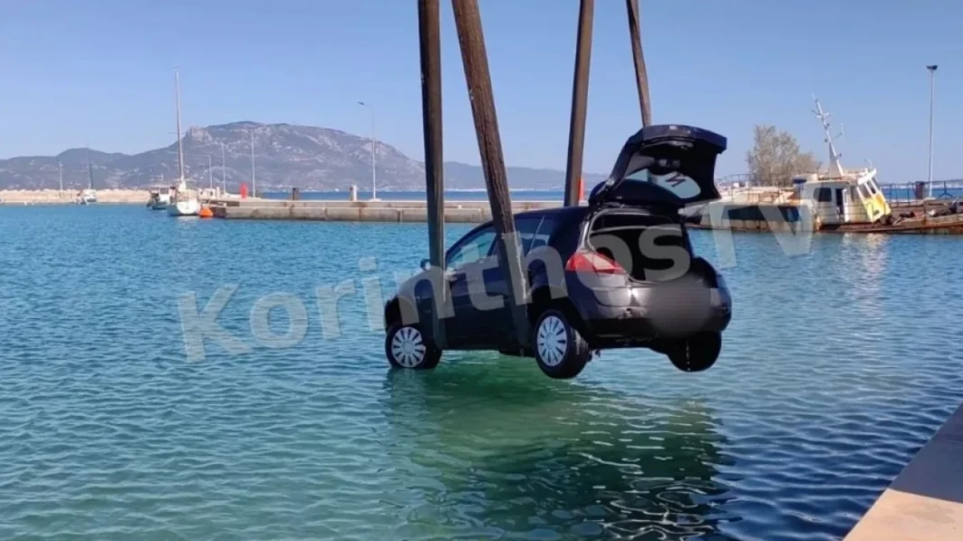 Αυτοκίνητο έπεσε στη θάλασσα στο Βραχάτι, πρόλαβαν να βγουν οι επιβάτες-(VIDEO-ΦΩΤΟ)