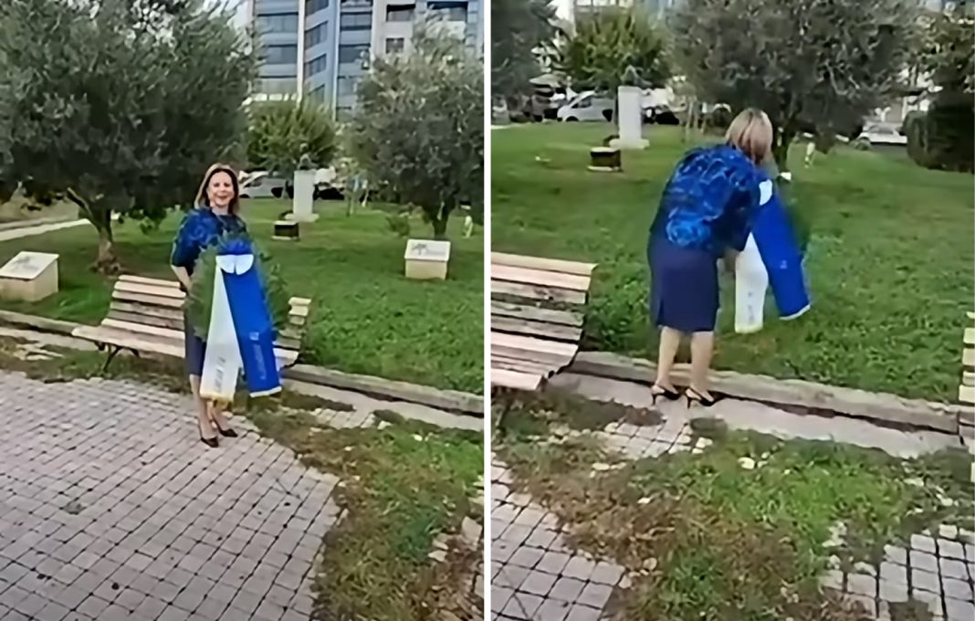 Η Καρυστιανού κατέθεσε τελικά μόνη της στεφάνι στη Θεσσαλονίκη για την 28η Οκτωβρίου