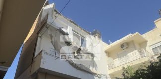 Ηράκλειο: Κατέρρευσε τμήμα πολυκατοικίας – (ΦΩΤΟ)